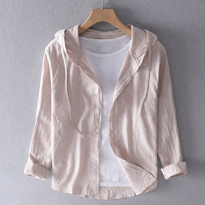 Rens | Mujer Sudadera a Rayas con Capucha y Botones