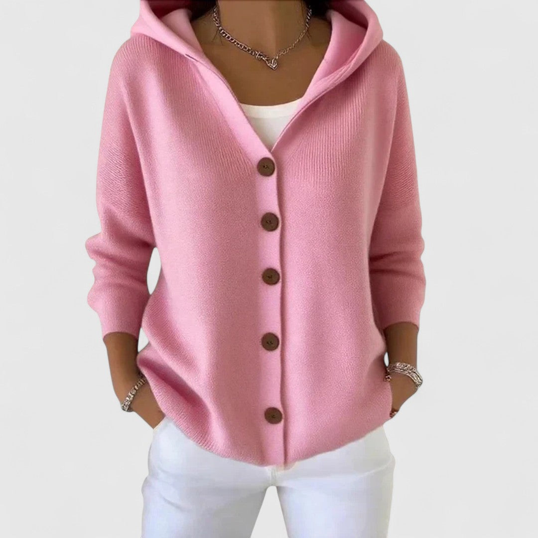 Vera | Mujer Chaleco con Capucha y Botones para Capas
