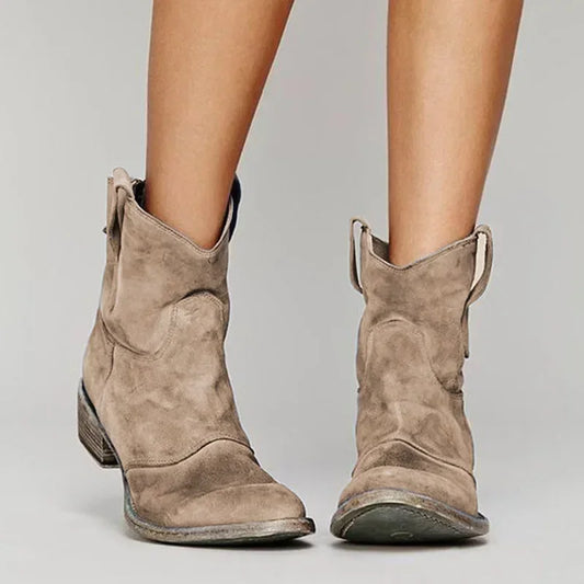 Layla | Mujer Botines Western con Tacón Cuadrado