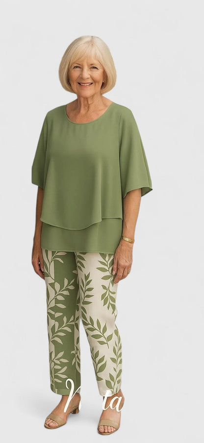 Mireille | Mujer Blusa Fluida en Capas con Pliegues