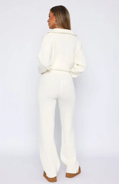 Fauve | Mujer Conjunto de Canalé con Suéter Oversize y Pantalón Ancho
