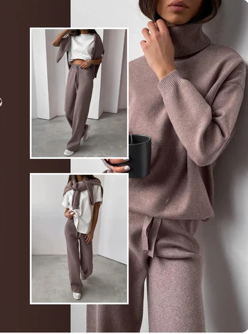 Yara | Mujer Conjunto de Dos Piezas de Algodón con Suéter y Pantalón