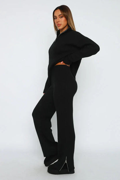 Fauve | Mujer Conjunto de Canalé con Suéter Oversize y Pantalón Ancho