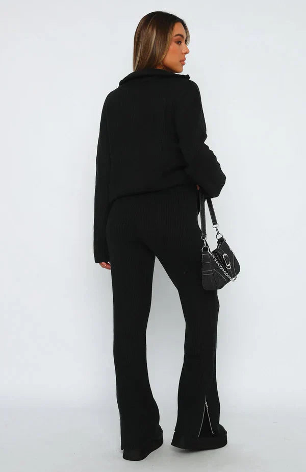 Fauve | Mujer Conjunto de Canalé con Suéter Oversize y Pantalón Ancho