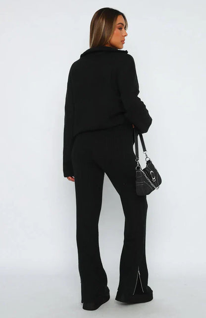 Fauve | Mujer Conjunto de Canalé con Suéter Oversize y Pantalón Ancho