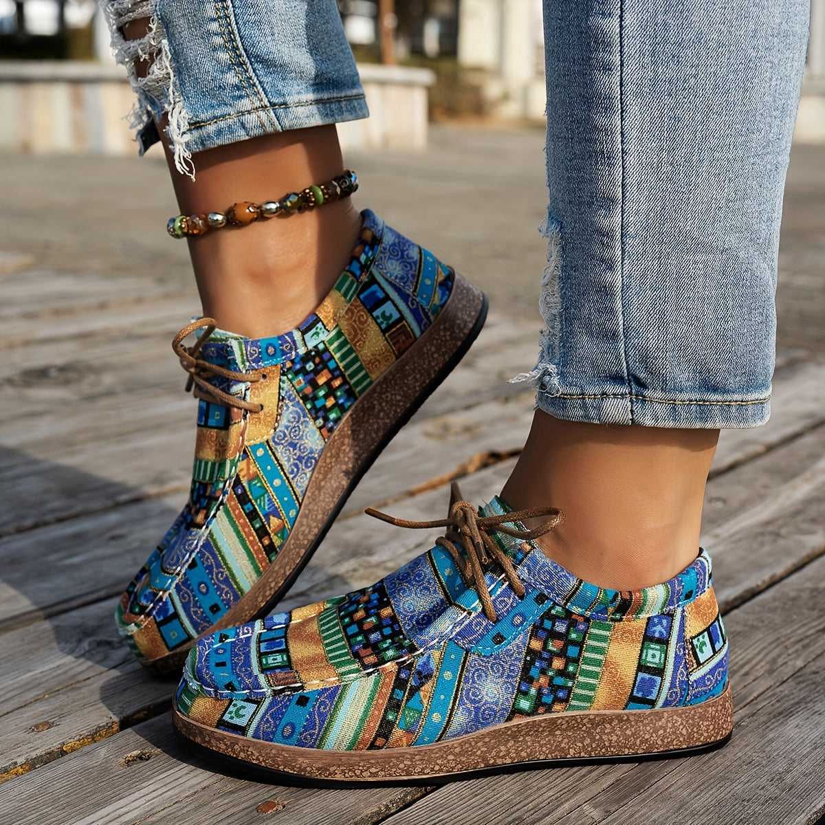 Adeline | Mujer Zapatillas con Estampado Patchwork