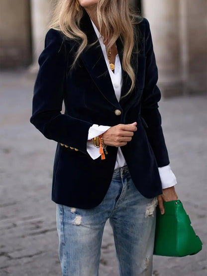 Keet | Mujer Blazer de Terciopelo Elegante Entallado