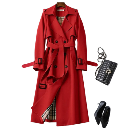 Evelyn | Mujer Gabardina Trench Clásica con Cinturón