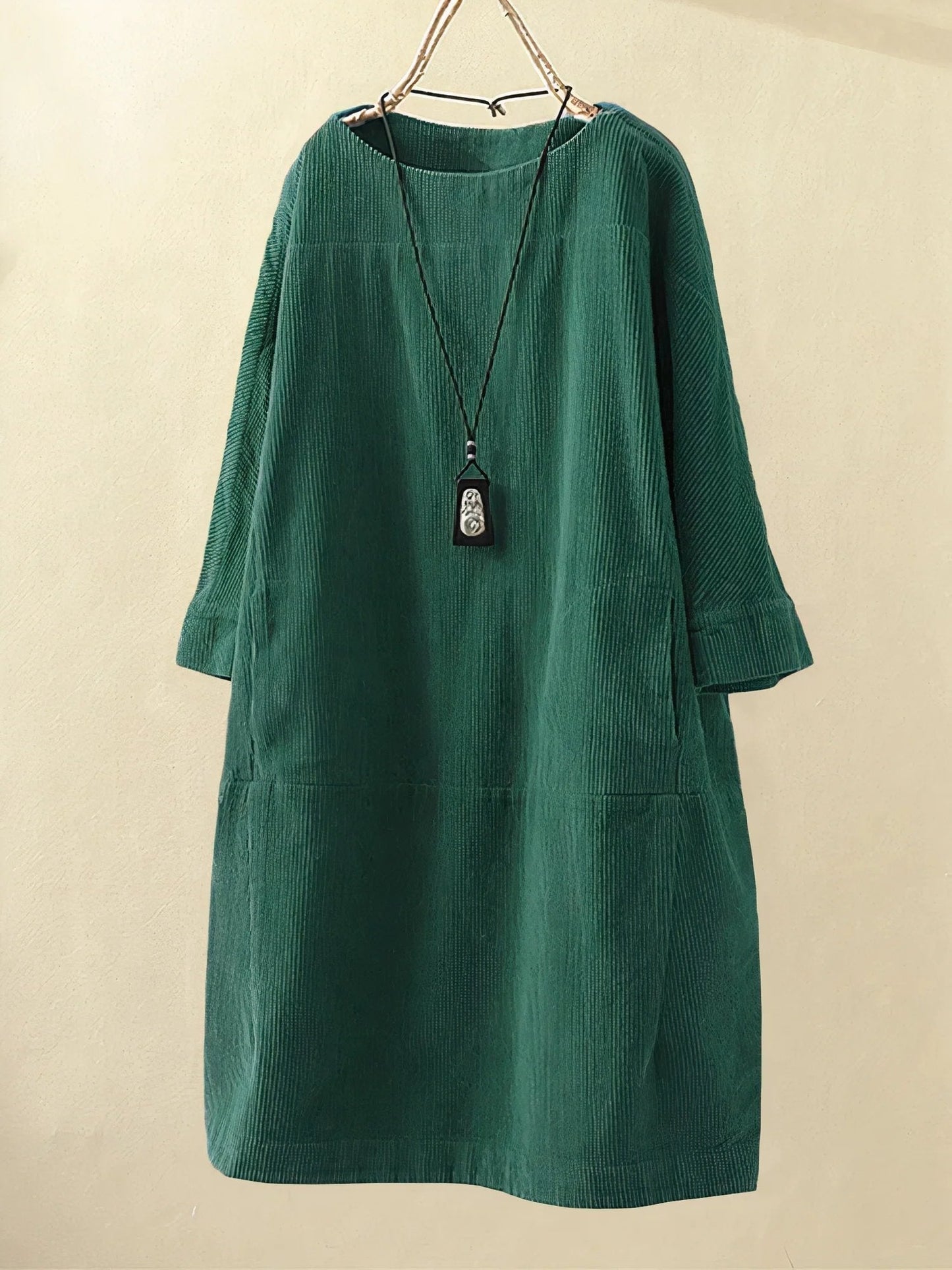 Lorena | Mujer Vestido de Pana Amplio Minimalista