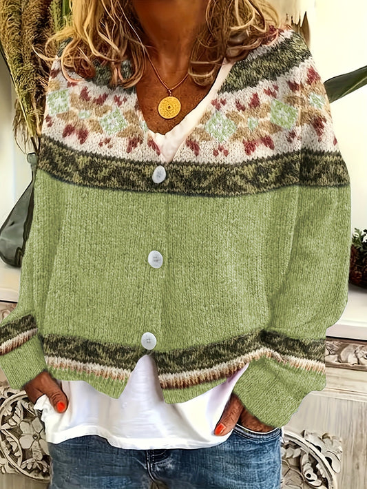 Ceralivra | Mujer Cárdigan de Punto Vintage con Botones