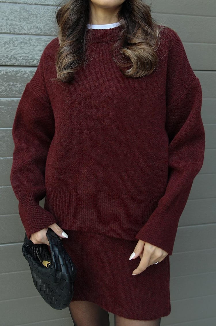 Sophie | Mujer Conjunto de Punto con Suéter y Falda