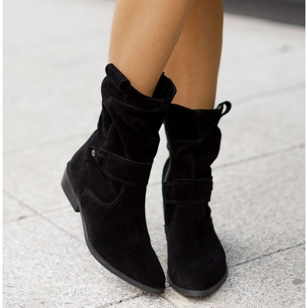 Maike | Mujer Botines Elásticos con Cremallera y Pantorrilla Ajustable
