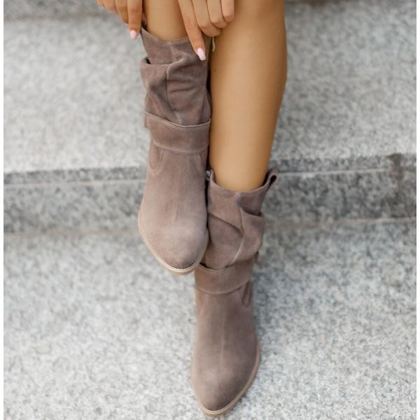 Maike | Mujer Botines Elásticos con Cremallera y Pantorrilla Ajustable