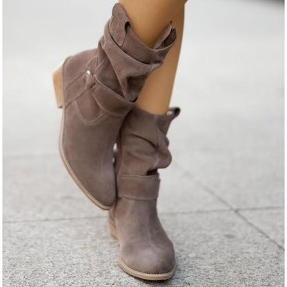 Maike | Mujer Botines Elásticos con Cremallera y Pantorrilla Ajustable