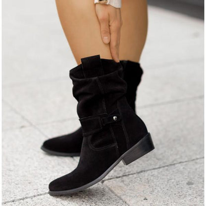 Maike | Mujer Botines Elásticos con Cremallera y Pantorrilla Ajustable