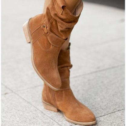 Maike | Mujer Botines Elásticos con Cremallera y Pantorrilla Ajustable