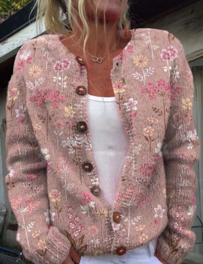 Hebe | Mujer Cárdigan de Punto con Estampado Floral