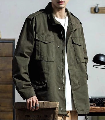 Kyan | Hombre Chaqueta de Campo con Múltiples Bolsillos y Cuello Alto