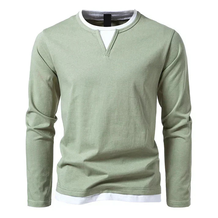 Koelman | Hombre Camiseta de Manga Larga de Algodón Peinado