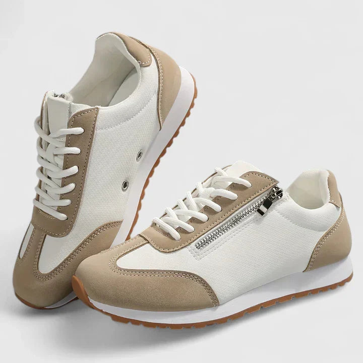 Magdalena | Mujer Zapatillas Deportivas con Cordones y Cremallera Lateral