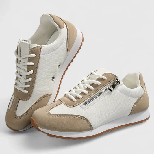 Magdalena | Mujer Zapatillas Deportivas con Cordones y Cremallera Lateral