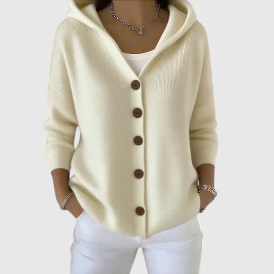 Vera | Mujer Chaleco con Capucha y Botones para Capas