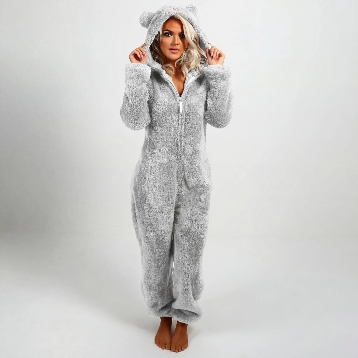 Cyranelle | Mujer Sudadera Teddy con Capucha y Cremallera