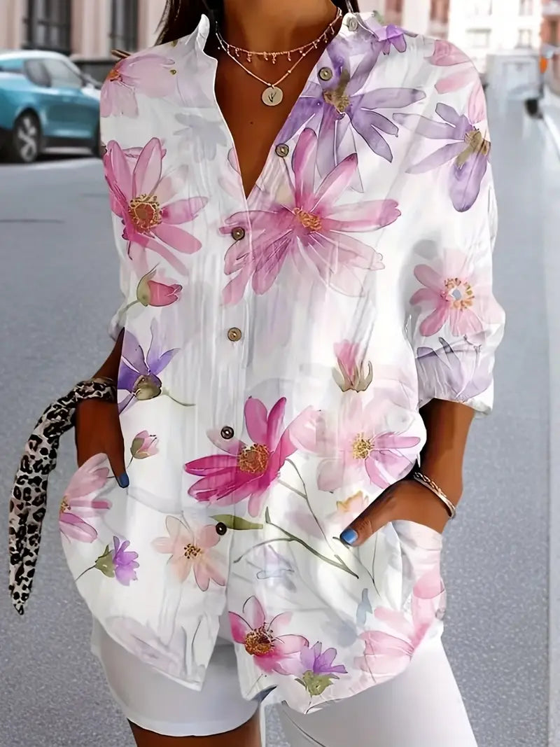 Vivian | Mujer Blusa Fluida con Estampado Floral