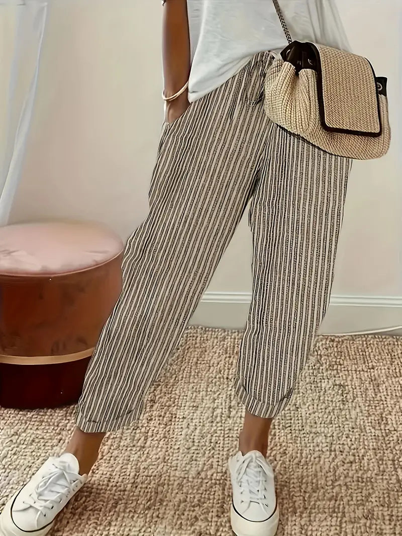 Emma | Mujer Pantalón Ancho de Cintura Elástica