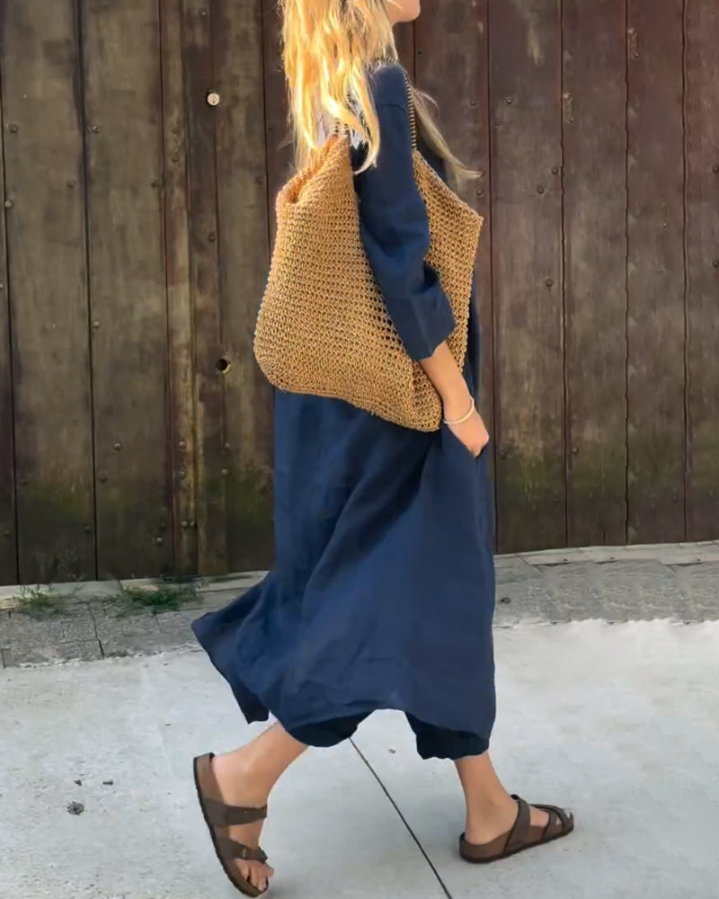 Ylva | Mujer Conjunto de Lino con Túnica y Pantalón Recto