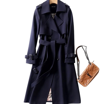 Evelyn | Mujer Gabardina Trench Clásica con Cinturón