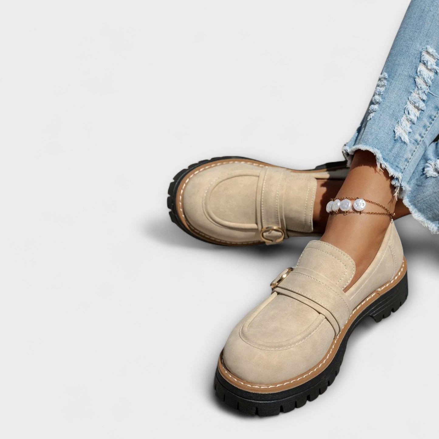 Lora | Mujer Mocasines de Punta Redonda