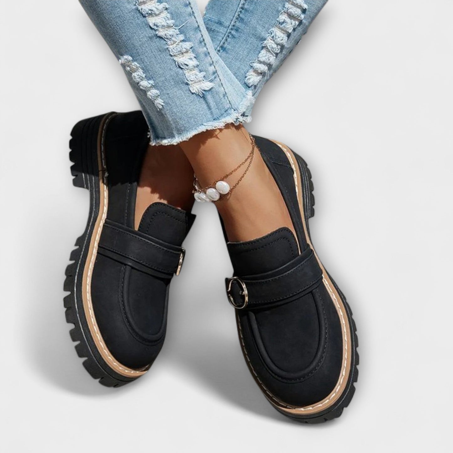 Lora | Mujer Mocasines de Punta Redonda