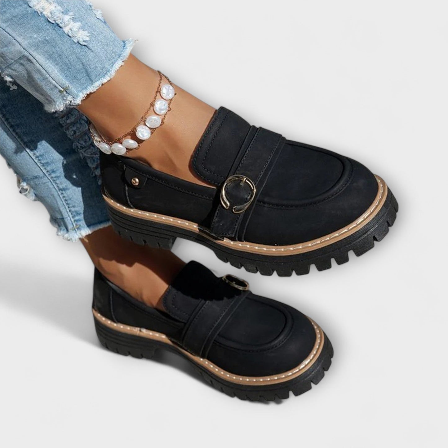 Lora | Mujer Mocasines de Punta Redonda