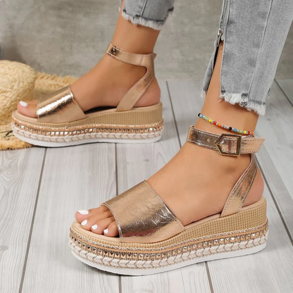 Stellar | Mujer Sandalias de PU con Suela de Goma