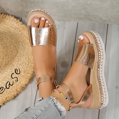 Stellar | Mujer Sandalias de PU con Suela de Goma