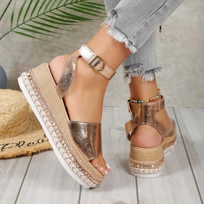 Stellar | Mujer Sandalias de PU con Suela de Goma