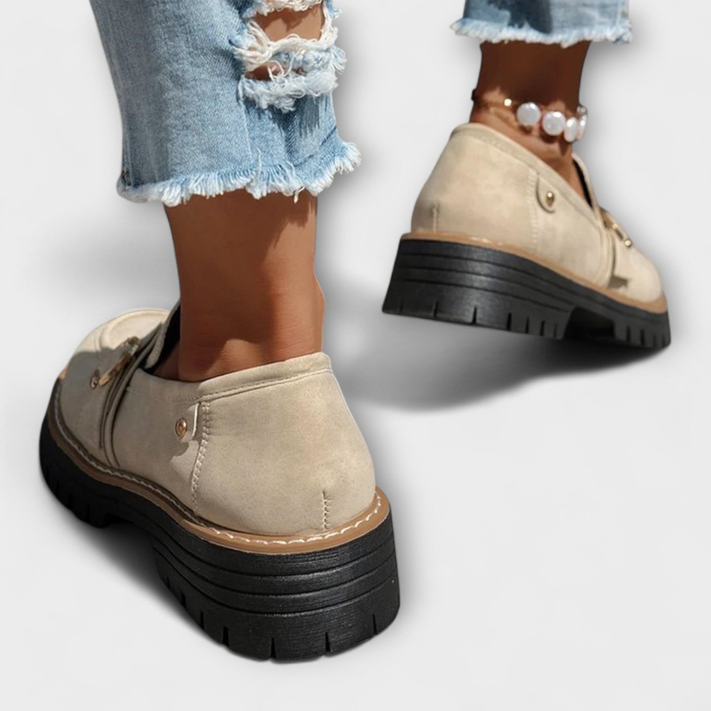 Lora | Mujer Mocasines de Punta Redonda