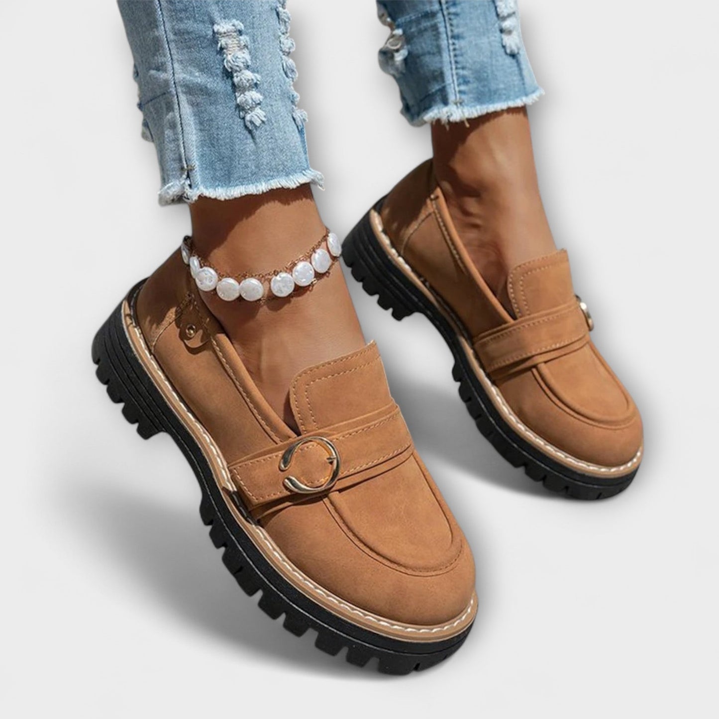 Lora | Mujer Mocasines de Punta Redonda