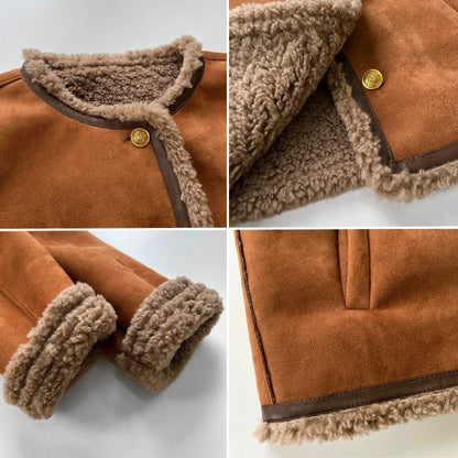 Addison | Mujer Chaqueta de Borreguito Sintético con Botones