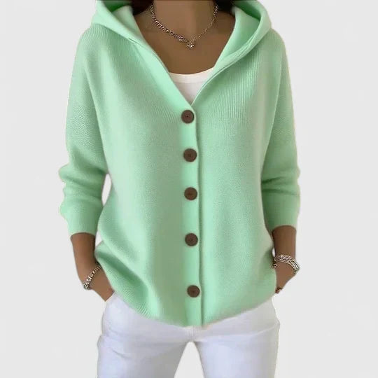 Vera | Mujer Chaleco con Capucha y Botones para Capas