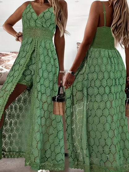 Lisanne | Mujer Vestido Maxi de Encaje con Escote en V