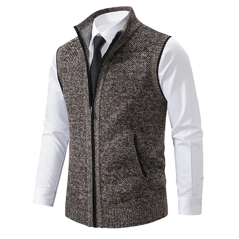 Bremer | Hombre Chaleco Polar Sin Mangas con Cremallera y Bolsillos