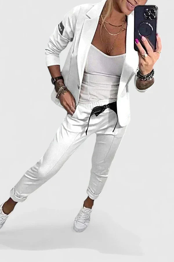 Alina | Mujer Traje de Dos Piezas con Blazer Estructurado y Pantalón