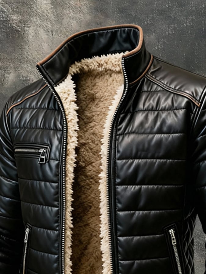 Benjamin | Hombre Chaqueta con Cremallera, Cuello Alto y Forro