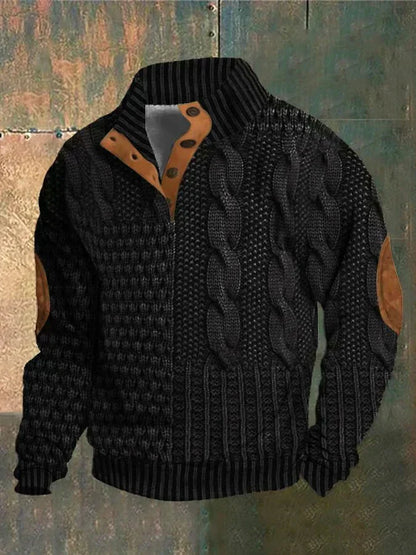 Heiko | Hombre Suéter de Punto con Estampado Retro