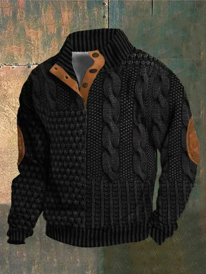Heiko | Hombre Suéter de Punto con Estampado Retro