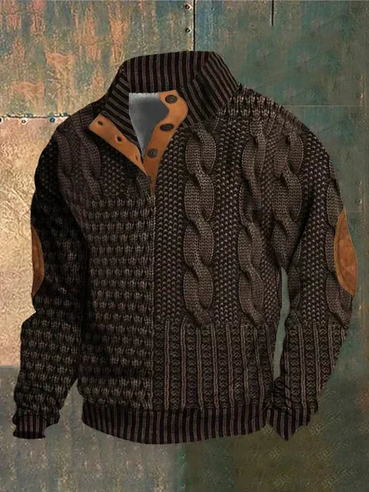 Heiko | Hombre Suéter de Punto con Estampado Retro