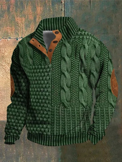 Heiko | Hombre Suéter de Punto con Estampado Retro