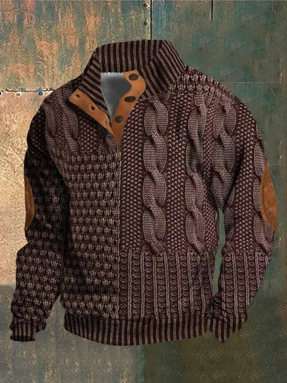 Heiko | Hombre Suéter de Punto con Estampado Retro